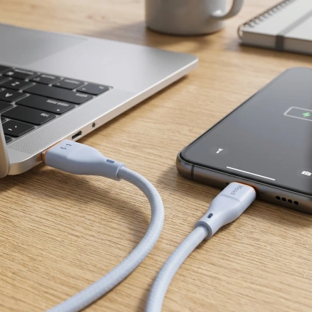 Kabel USB-A - USB-C, 2,4 A, 1 m, niebieski, Miccell, MIC-004038