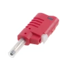 Wtyk bezpieczny 4mm z tuleją ruchomą i gniazdem 4mm do połączeń wieżowych, szybkozłącze, czerwony