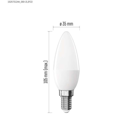 Żarówka LED E14 świeczka, 5,5 W, odpowiednik 40 W, neutralna biel, 470 lm, EMOS ZAR-E-ZL3F23