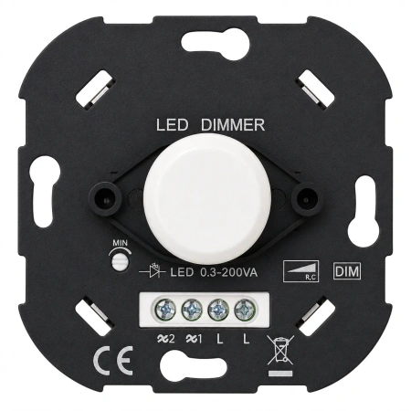 Dimmer LED 0.5-200VA ceramiczny podtynkowy moduł bez ramki okrągły biały Ceramic Loft