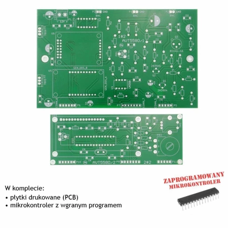 Generator DDS na zakres 1Hz do 40MHz z wobulatorem, PCB i mikroprocesor do projektu AVT5580