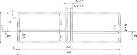 Obudowa 54x105, h=32mm, Z7A