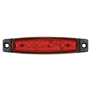 Lampa obrysowa LED czerwona 6 diod 12/24 V, 96 × 20 mm, montaż poziomy i pionowy - L2255-B