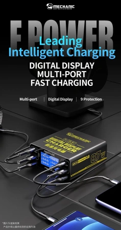 Inteligenta stacja ładowania 87W QC3.0 F-POWER 6P Mechanic