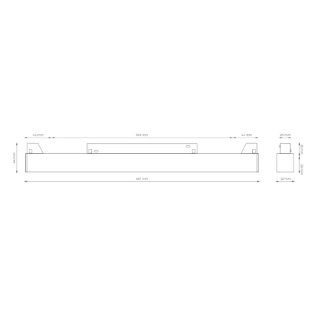 Reflektor szynowy magnetyczny liniowy 24W 1900lm 4000K czarny M-LINE