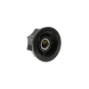Gałka z kołnierzem do potencjometru na oś 6mm - 28x15mm - z bakelitu, czarna
