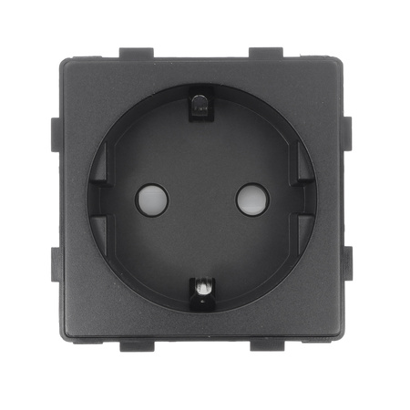 Gniazdo elektryczne pojedyncze Schuko - szklana ramka - czarne - Tawoia Glass