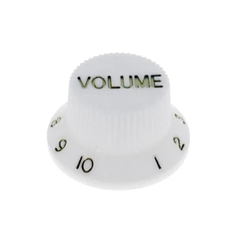 Gałka do potencjometru na oś 6mm - 18mm - biała, napis VOLUME - GGB18