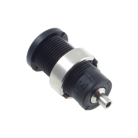 Gniazdo bezpieczne 4mm lutowane tuleja 25A czarne