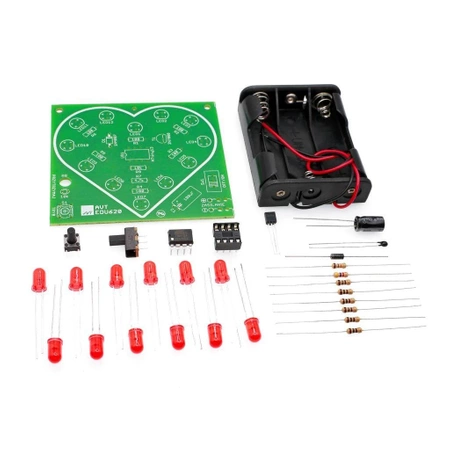 Bijące serce LED, AVTEDU620. Zestaw DIY do nauki lutowania