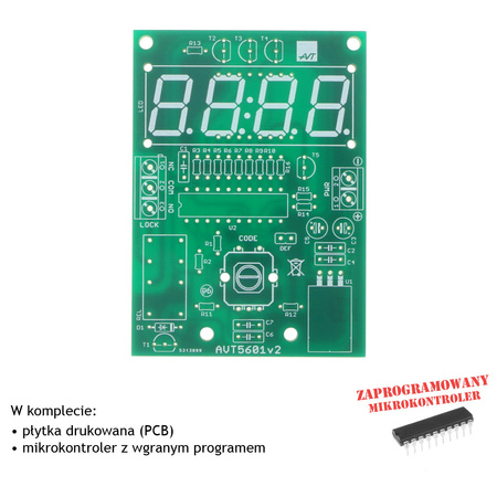 Zamek szyfrowy Lock - PCB i mikroprocesor do projektu AVT 5601
