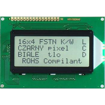 Wyświetlacz LCD alfanumeryczny 4x16 LCD-AC-1604A-FHW K/W-E6 C