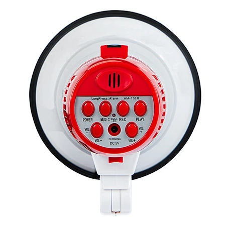 Lekki przenośny megafon z nagrywaniem, 108dB, zasięg 200m, 3xAA lub 1x18650