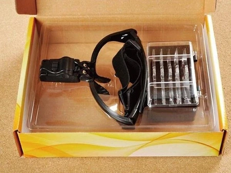 Lupa nagłowna czołowa, 2x LED, powiększenie max 3.5x