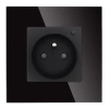 Gniazdko elektryczne z watomierzem - sterowanie ZigBee - szklana ramka - czarne - Tawoia Smart Home