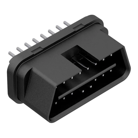 Złącze OBD męskie z pinami i blokadą przewodów, ABS, czarne, Kradex ZOBD CAP PLUG