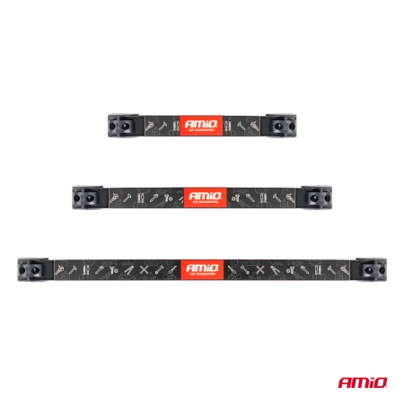 Zestaw 3 magnetycznych listew ściennych na narzędzia i akcesoria - 20 cm, 30,5 cm i 46 cm, AMIO-04263