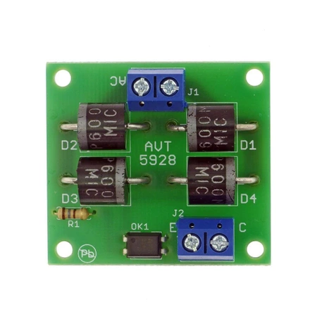 Detektor przepływu prądu AC/DC 50mA–6A z optoizolacją - KIT AVT 5928
