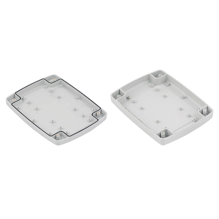 Obudowa 185x145, h=38mm, jasna, uszczelka zalewana + tuleje mosiężne ABS, Z124