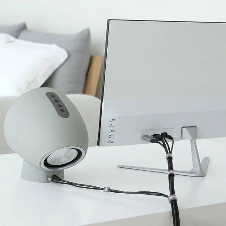 Organizer kabli, taśma rzepowa 3m Baseus Rainbow Circle Velcro Straps szary