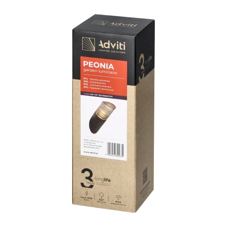Kinkiet ścienny, oprawa elewacyjna ogrodowa PEONIA skos, gniazdo E27, IP54, OR-OP-6579BE