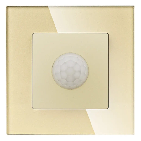 Czujnik ruchu PIR 200W, 60W dla LED - szklana ramka - złoty - Tawoia Glass