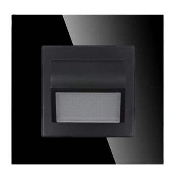 Lampka schodowa LED 230V 1W, światło białe neutralne 4500K, z ramką szklaną, czarna TAWOIA Glass