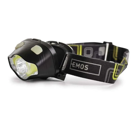 Latarka czołowa LED, 3 W, 220 lm, dioda COB, 3 × AA, zasięg 100 m, EMOS P3536