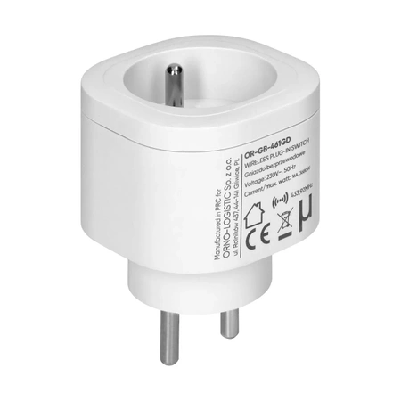 Zestaw bezprzewodowych gniazd sterowanych pilotem 2+1, IP20, OR-GB-462