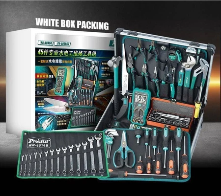 Profesjonalny zestaw narzędzi warsztatowych Proskit PK-4046BM z miernikiem uniwersalnym TrueRMS