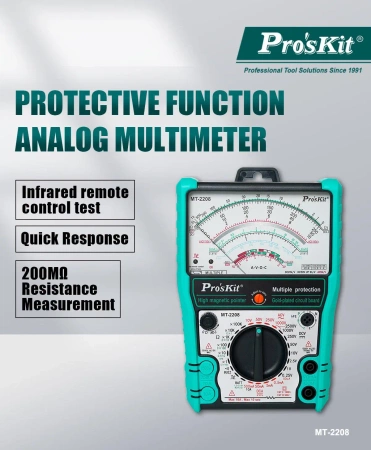 Miernik analogowy uniwersalny, pomiar napięcia do 2500V, MT-2208 Proskit