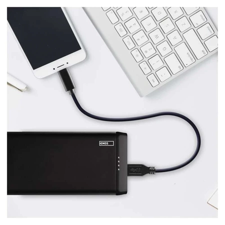 PowerBank 10000mAh 10A, przewód USB-C i micro USB, EMOS ALPHA 10S