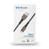 Kabel USB-A - USB-C, 3 A, 1,2 m, czarny, Miccell, MIC-003757