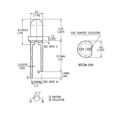 Fototranzystor LTR4206E 3mm 940nm 30V