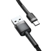 Kabel USB-A - USB-C, 3 A, 0,5 m, szaro-czarny, Baseus, CATKLF-AG1