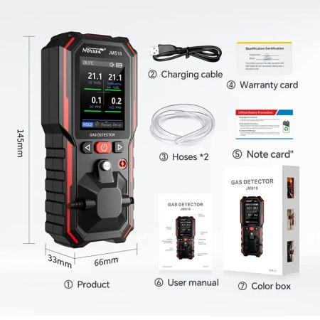 Detektor gazów z funkcją wykrywania wycieków i alarmem, Noyafa NF-JMS19
