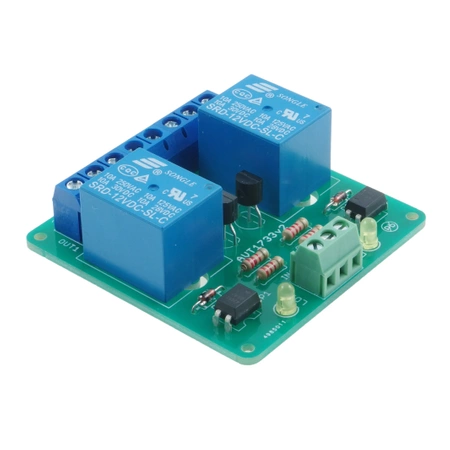 Moduł przekaźnikowy 2-kanałowy z optoizolacją, 10V/230V - zlutowany KIT AVT 1733