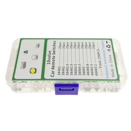 Zestaw przycisków tact switch SMD 250szt