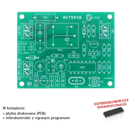 Wielokrotny włącznik monostabilny, PCB i mikroprocesor do projektu AVT5948