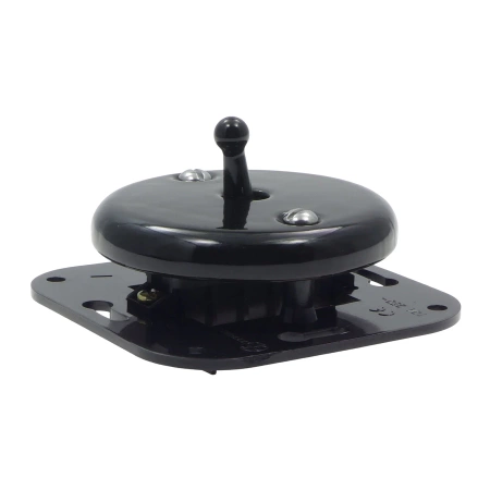 Włącznik światła pojedynczy dźwigniowy ceramiczny, okrągły z ramką, podtynkowy czarny Ceramic Loft