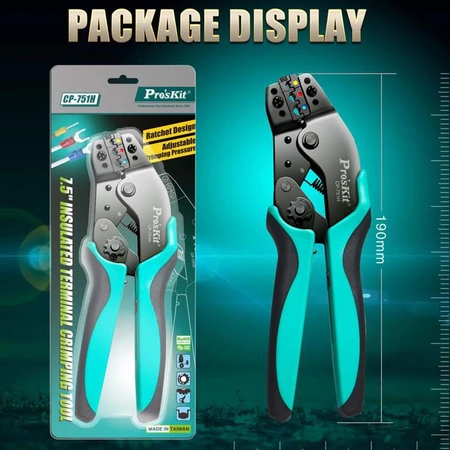 Zaciskarka konektorów izolowanych 0.25-2.5mm2, Proskit CP-751H