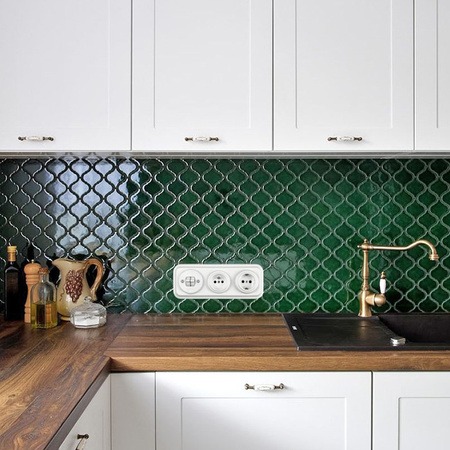 Włącznik światła krzyżowy kołyskowy ceramiczny, okrągły podtynkowy czarny Ceramic Loft