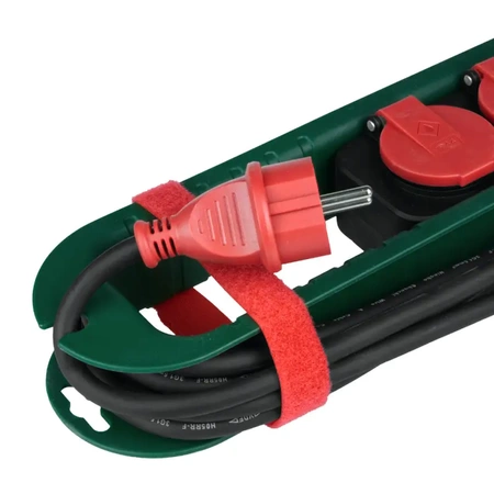 Przedłużacz, 2 gniazda, IP44, 4.2m, 3G1.5 mm2, 16A 3680W, zielono-czerwony