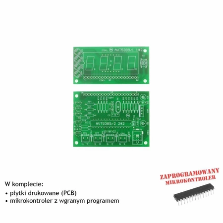 Termometr LED 4-kanałowy z DS18B20 −55 do 125°C - PCB's i mikroprocesor do projektu AVT 5389