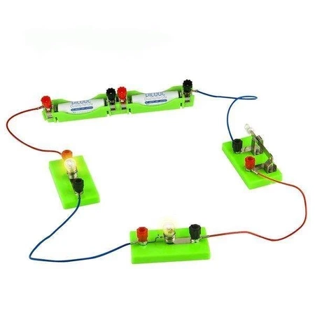 Przewód połączeniowy 40cm - konektor widełkowy-krokodylek - do budowy prostych obwodów elektrycznych