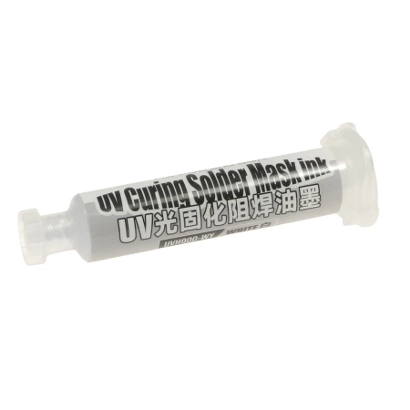 Soldermaska UV LVH-900, biała, strzykawka 10 ml, Mechanic