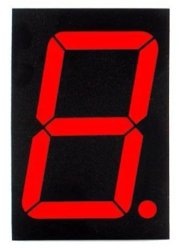 Wyświetlacz LED 7 segmentowy 5'' 125mm, 1 znak, czerwony, WA