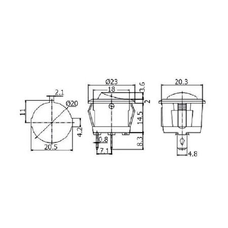 Włącznik ON-OFF MRS101-9C3/B, czarny