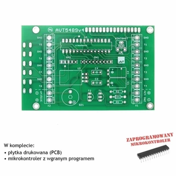Termometr -55°C do +125°C, 8-kanałowy z alarmem - PCB i mikroprocesor do projektu AVT 5489
