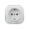 Gniazdo elektryczne Schuko ceramiczne kwadratowe bez ramki, montaż podtynkowy, kolor biały Ceramic Loft